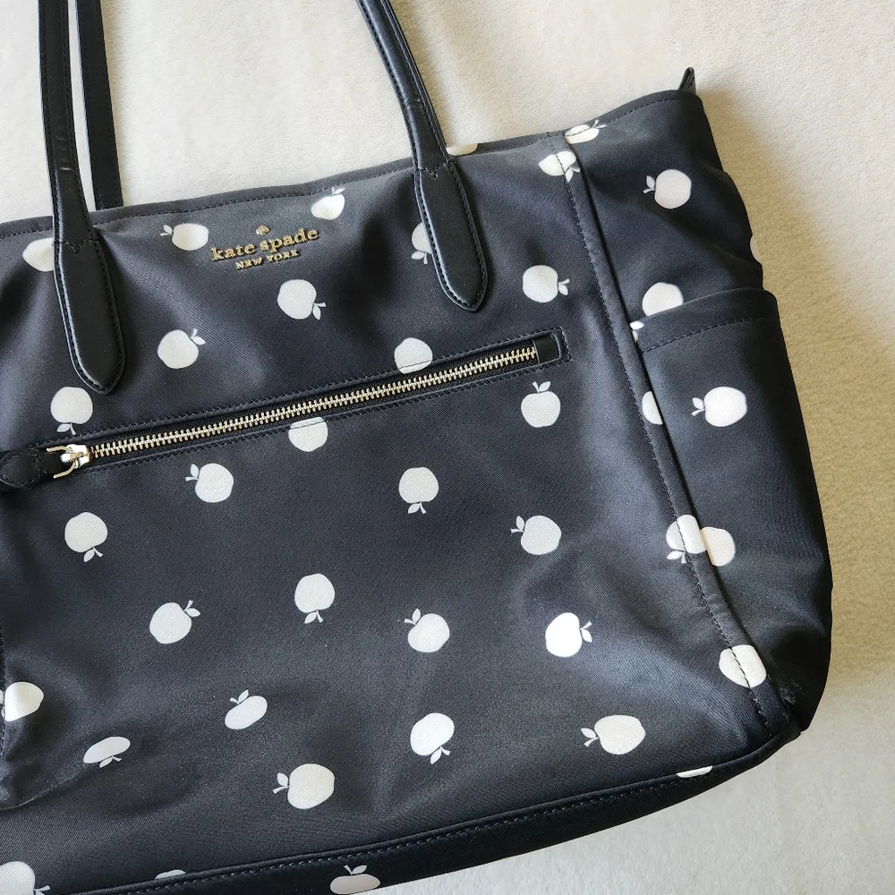 RESERVED: Kate Spade Black and White Apple Tote - Teacher Tote - Picture 3 of 16